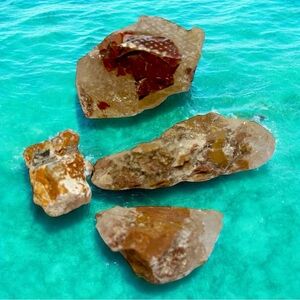 4 Fire Quartz Raw Crystals